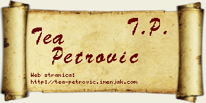 Tea Petrović vizit kartica